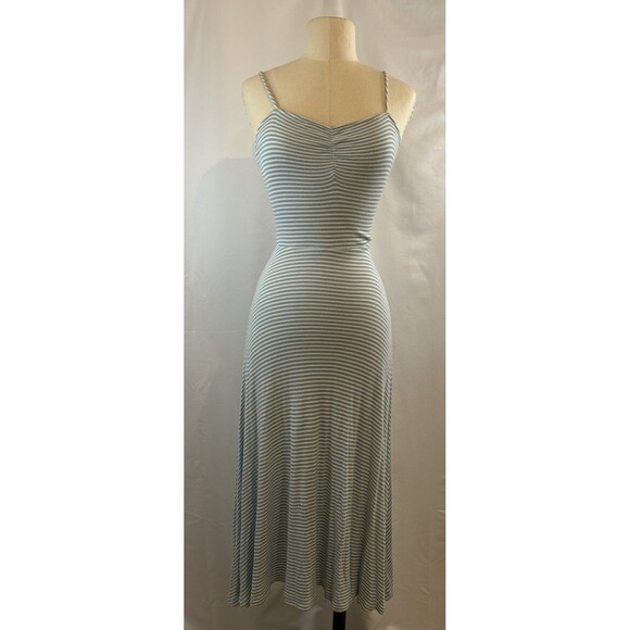 BP Nordstrom Women’s Striped Ribbed Blue Midi Dress Size XX Small - Picture 2 of 9